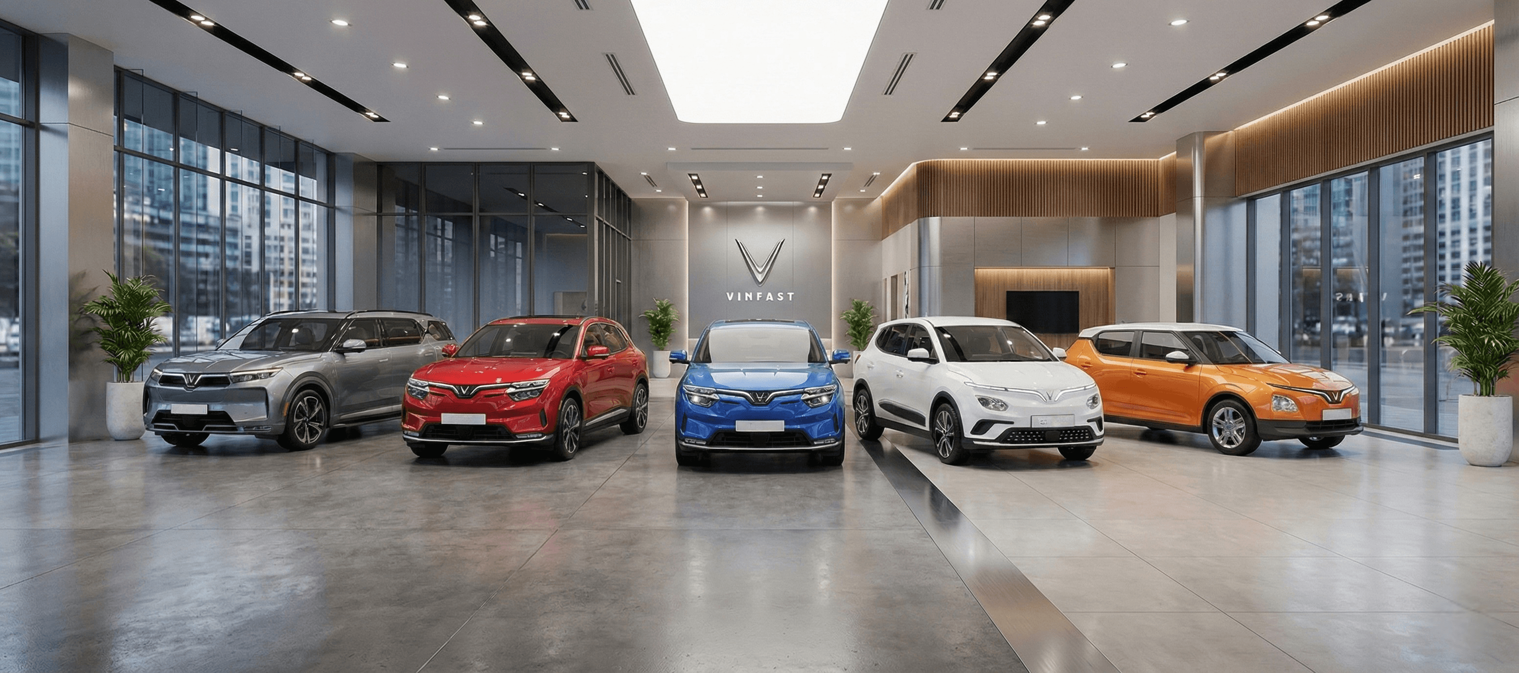 Showroom Green CM với các dòng xe VinFast và dịch vụ trạm sạc - Hệ sinh thái ô tô điện toàn diện
